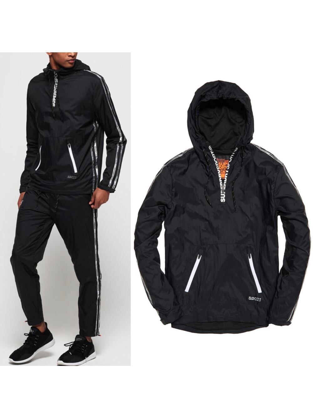 Superdry Active Training Pullover Hoodie Black Size L
